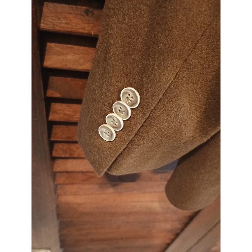 Saks Fifth Avenue Blazer Men's 44R Brown 100% Cashmere Single Breasted‎